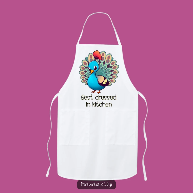 Funny Peacock Strutting Apron: Protect Your Clothes with a Proud Bird, Kitchen Gift
