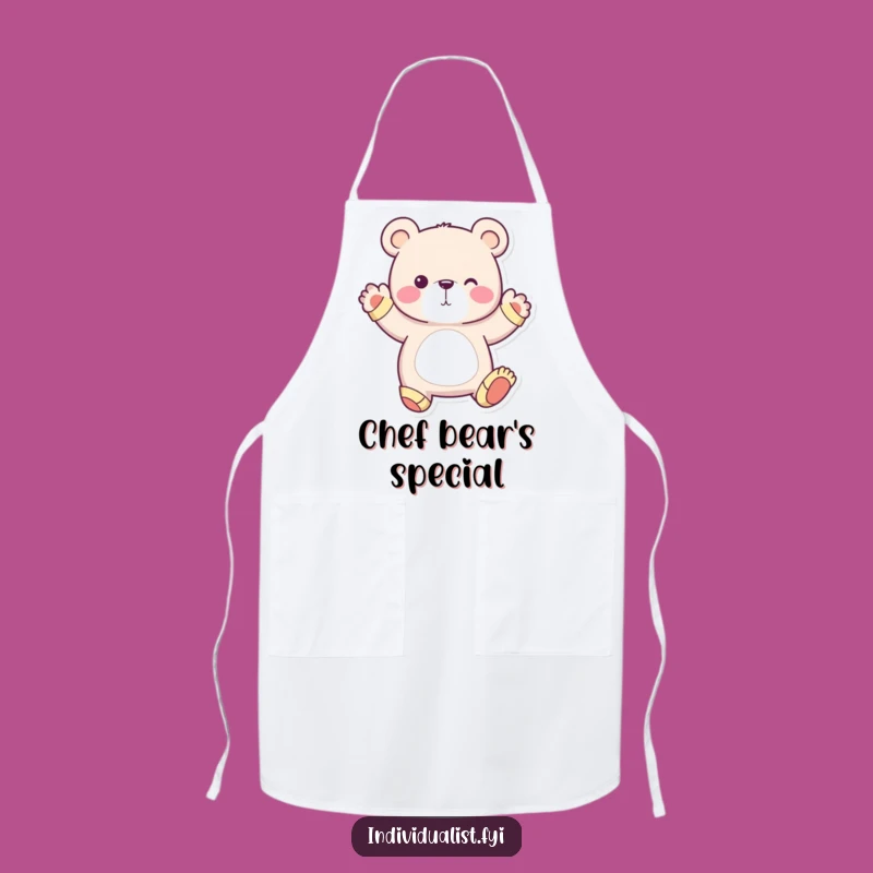 Funny Bear Chef Apron - Whimsical Character, Quirky Kitchen Fun, Unique Gift