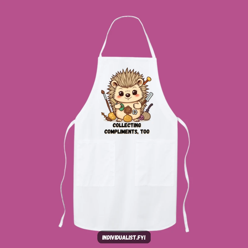 Funny Hedgehog Collector Apron - Quirky Kitchen Wear, Great Funny Gift