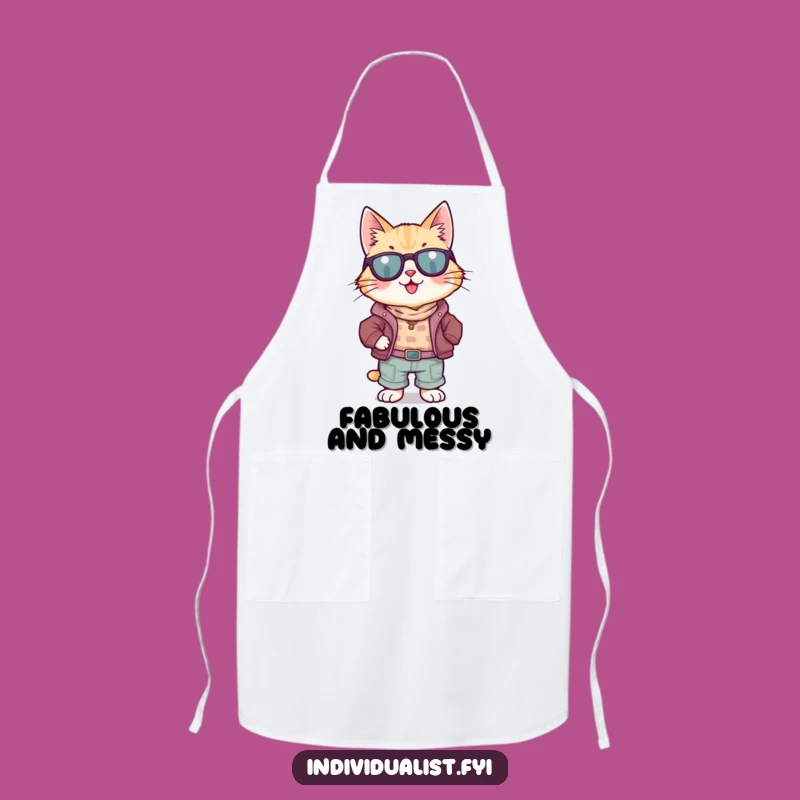 Funny Cat Mismatched Clothes Apron: Cook Up a Laugh Funny Gift!