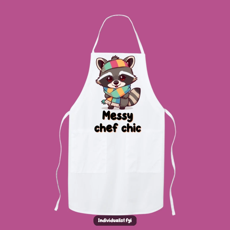 Funny Mischievous Raccoon Scarf Apron - Stylish Protection for Fun Cooks