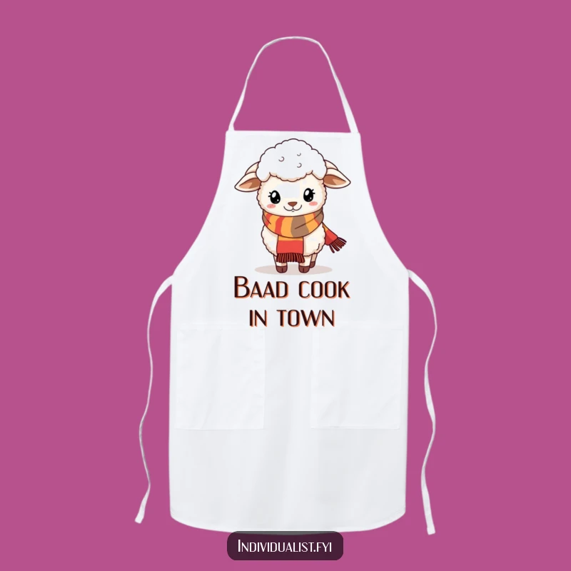 Funny Sheep Scarf Apron: Cook with Quirky Style