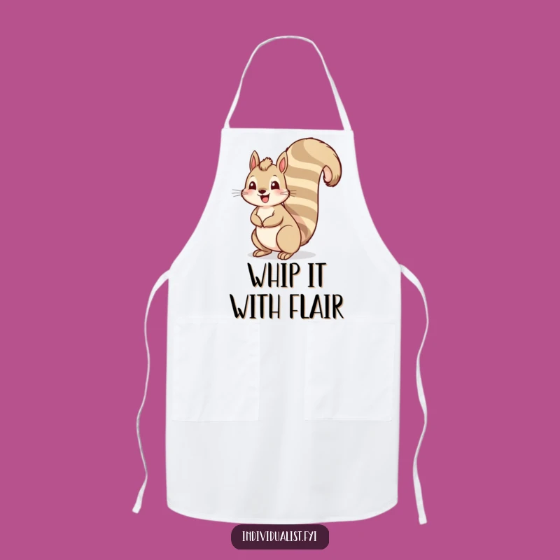 Funny Squirrel Tail Apron: Tall Striped Kitchen Wear for Cheerful Cooks