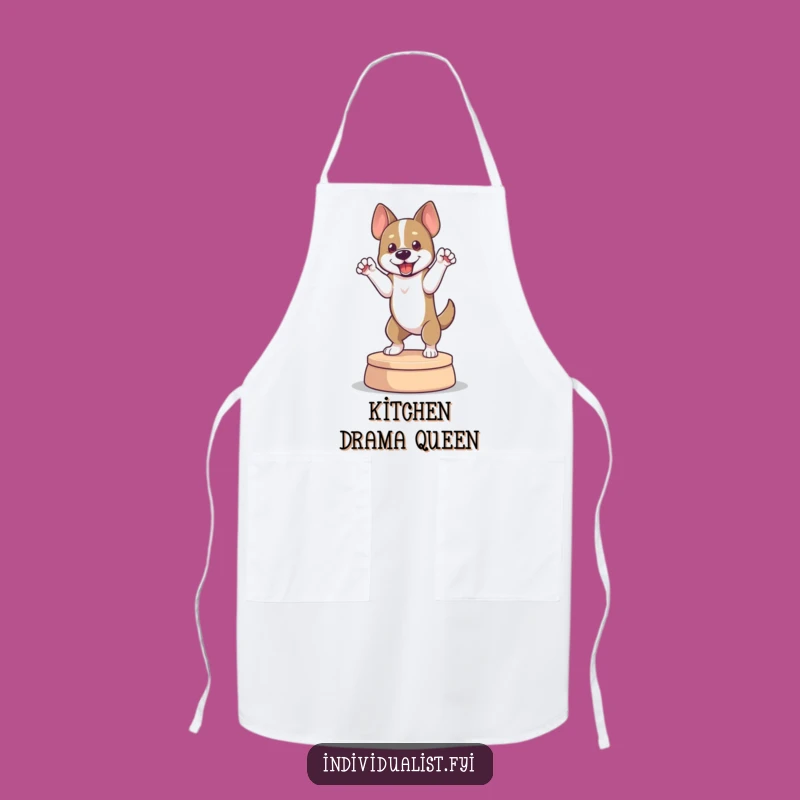 Funny Dog Pose Apron: Theatrical Chef's Canine Wear, Ideal Humorous Kitchen Gift