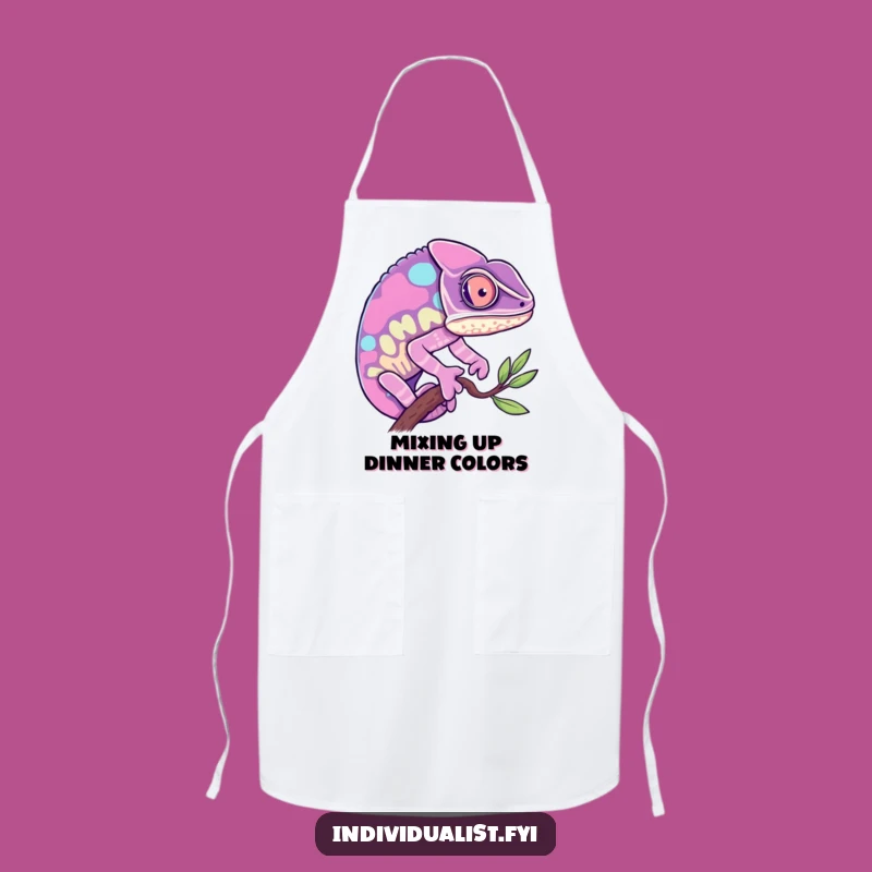 Funny Chameleon Apron: Chef Chameleon Adapts, Colorful Kitchen Gift