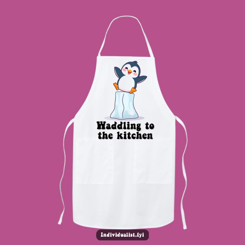 Funny Penguin Apron: Chef Penguin Balances, Hilarious Kitchen Gift