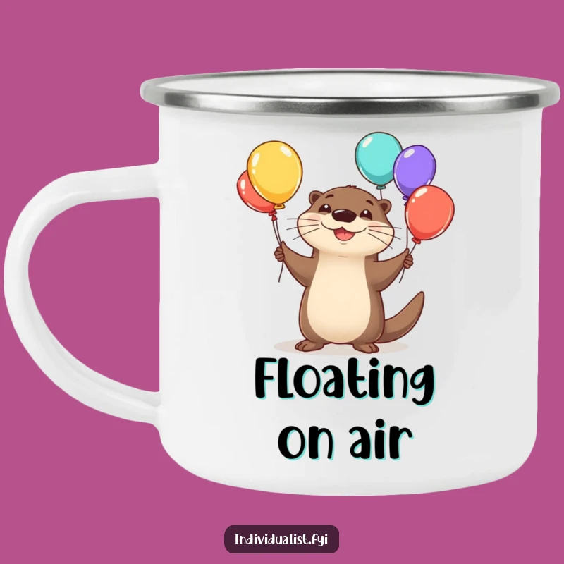 Funny Happy Otter Juggling Camping Mug - Adventure-Ready Party Drinkware