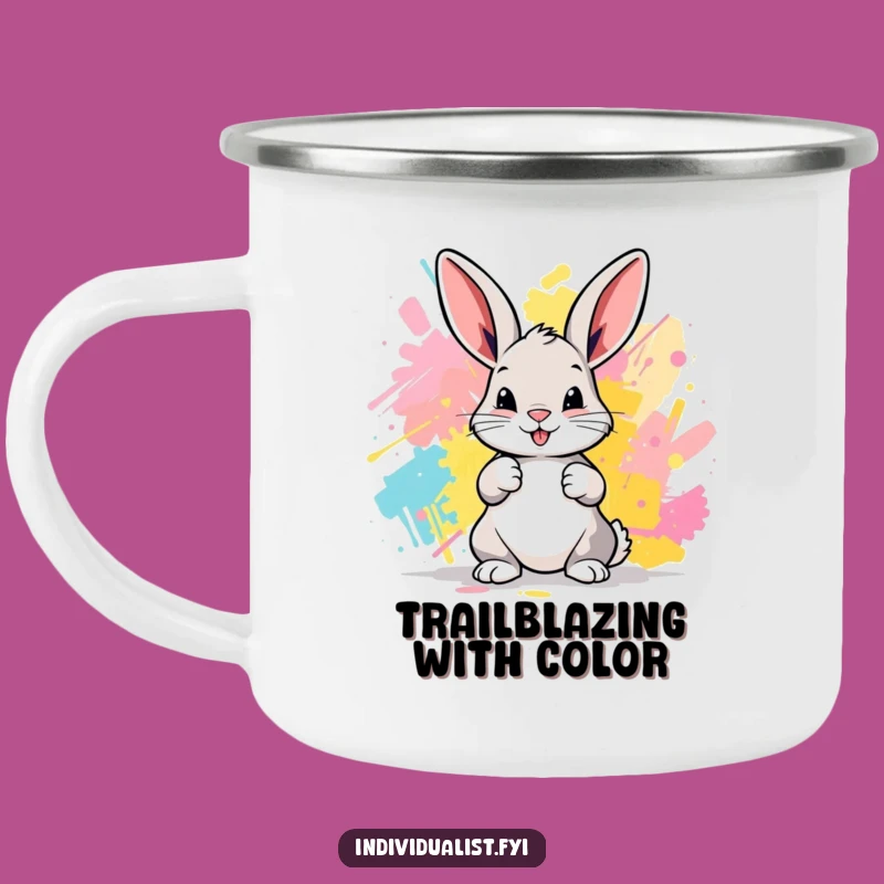Funny Bunny Artist Camping Mug: Sip and Create Funny Gift!