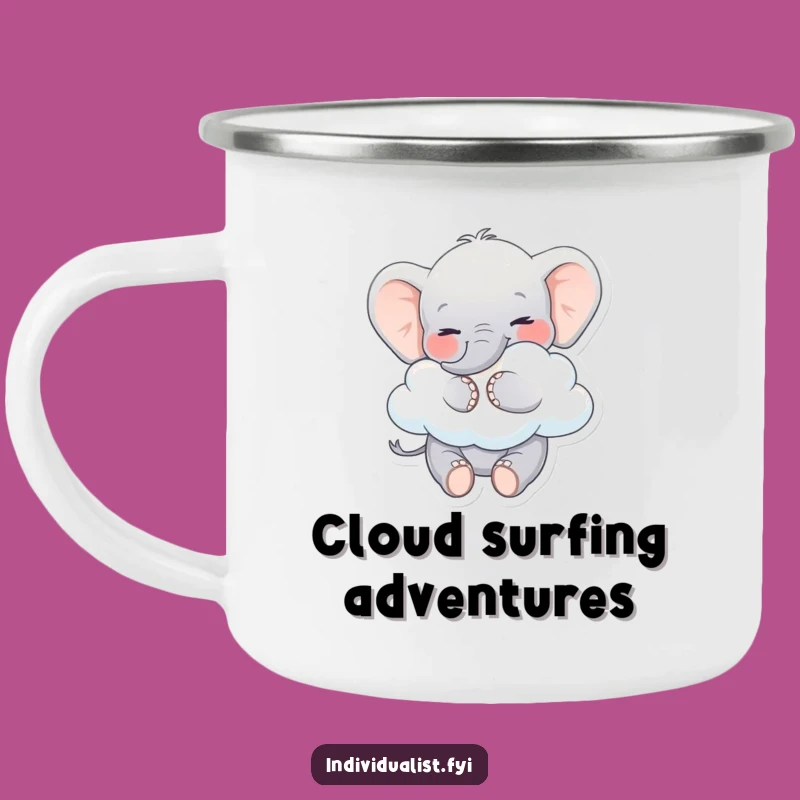 Funny Elephant Camping Mug: Whimsical Elephant on Adventure, Hilarious Gift