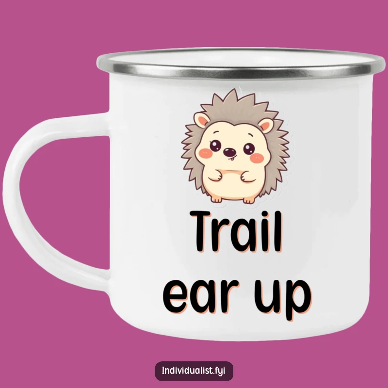 Funny Hedgehog Ear Camping Mug - Outdoor Friend Humor Warmth Gift