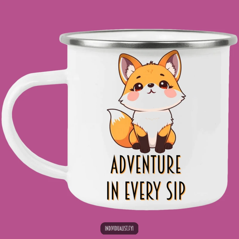 Funny Kaleidoscope Fox Camp Mug: Durable Artful Outdoor Gift