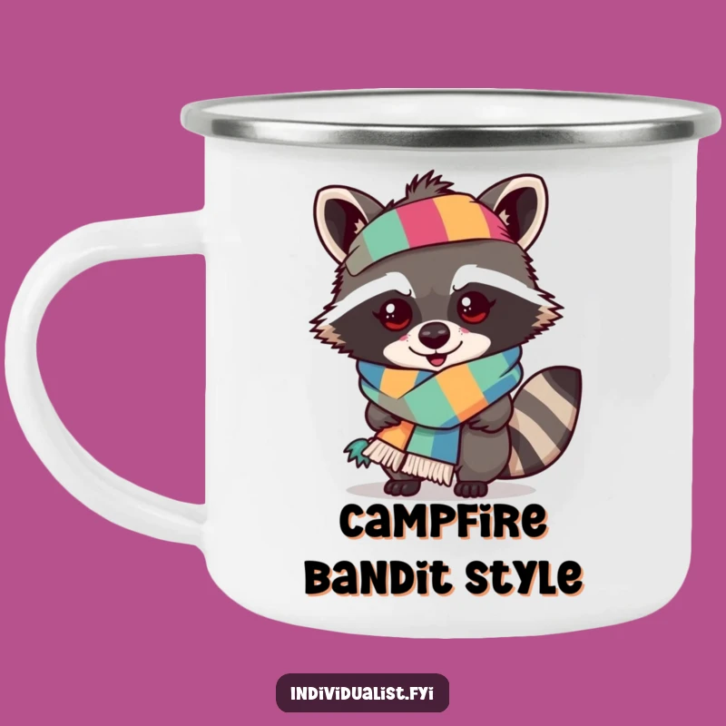Funny Mischievous Raccoon Scarf Camping Mug - Adventure-Ready Style