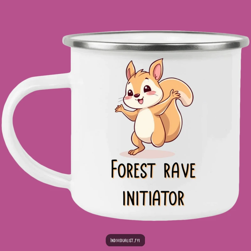 Funny Squirrel Dancing Camping Mug: Whimsical Solo Campfire Fun, Outdoor Gift!