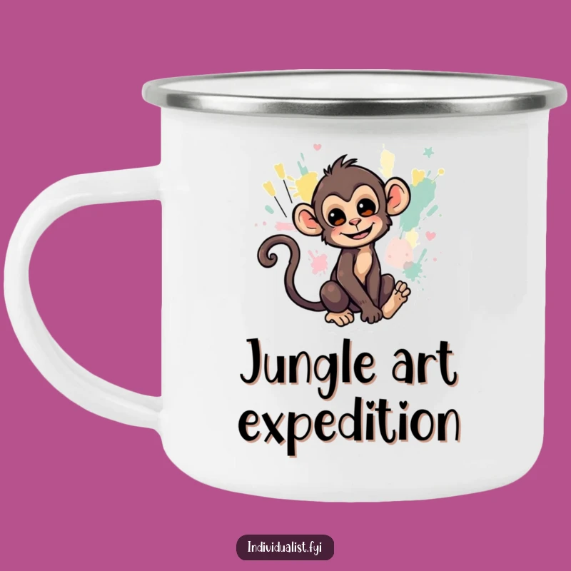 Funny Monkey Art Camper Mug - Outdoor Creative Fun Gift!