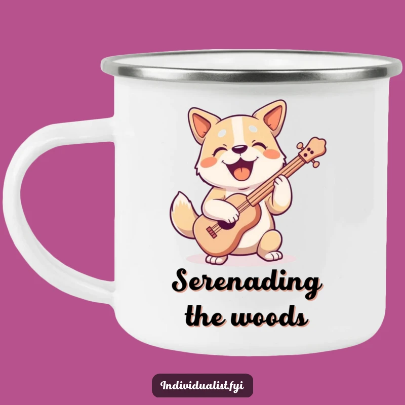 Funny Dog Band Camping Mug - Outdoor Music Character Cup