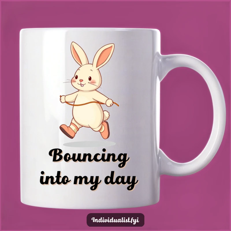 Funny Rabbit Skipping Mug: Mismatched Socks Joy, Perfect Humorous Gift for Active Fun