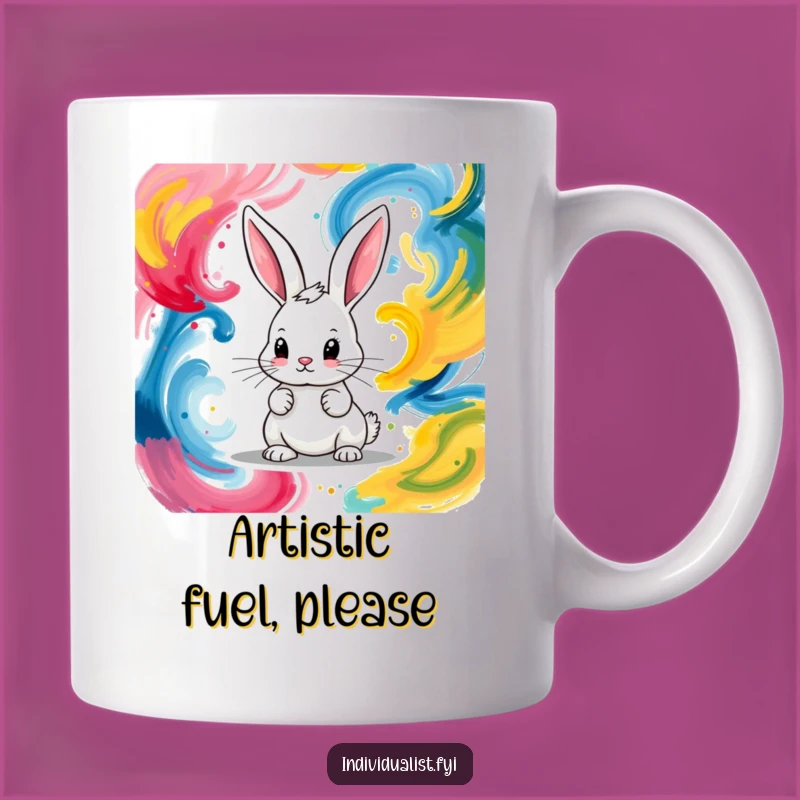Funny Bunny Artist Mug: Determined Painter Gift for Art Lovers