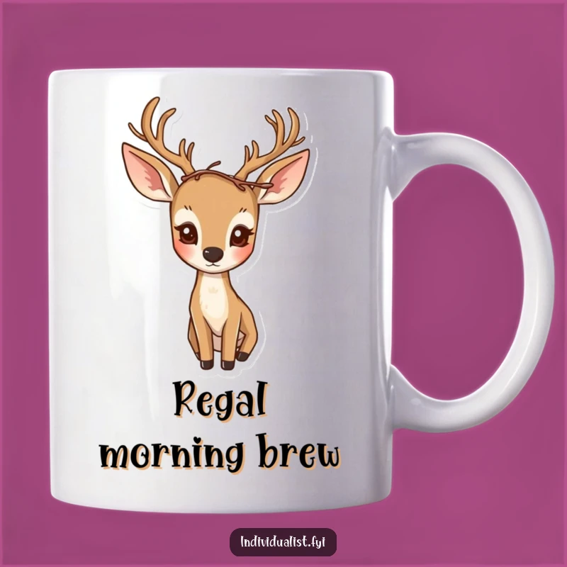Funny Curious Deer Mug: Whimsical Forest Crown Gift