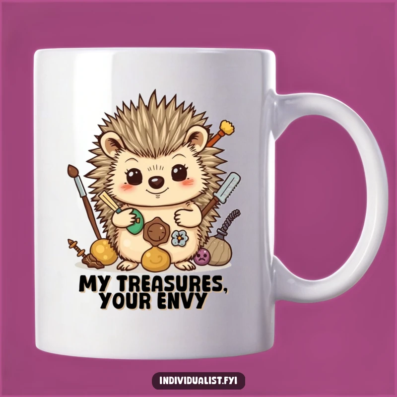 Funny Hedgehog Collector Mug - Quirky Nature Lover Gift, Cute Funny Gift