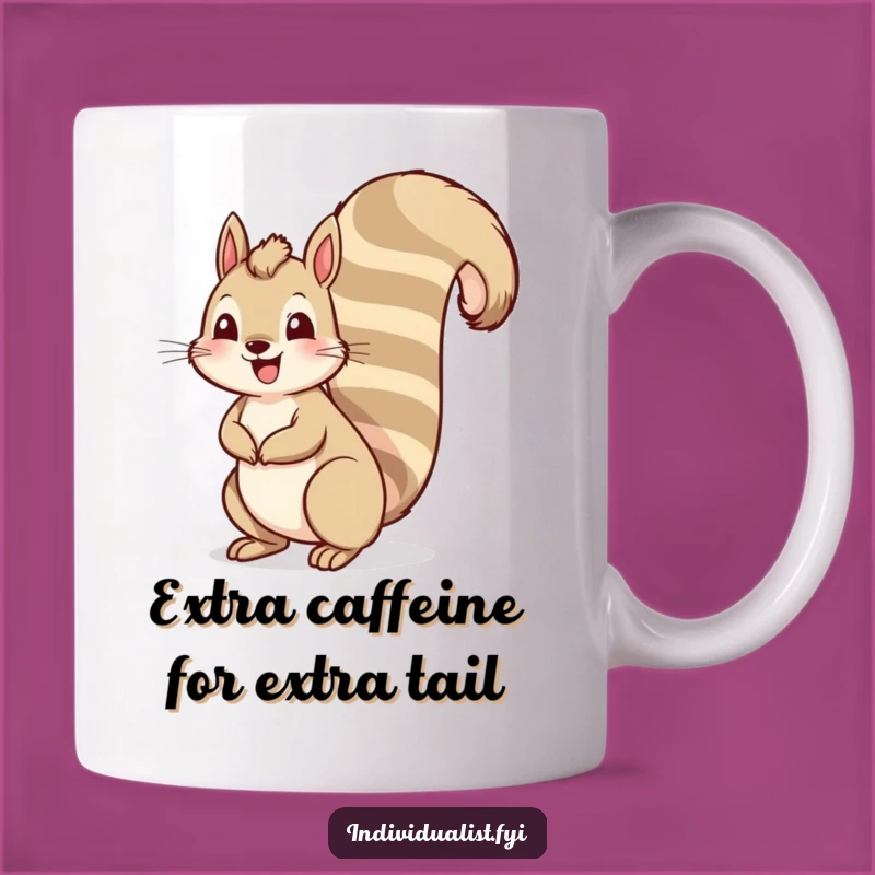 Funny Squirrel Tail Mug: Tall, Striped Fun Gift for Nutty Friends and Morning Brews