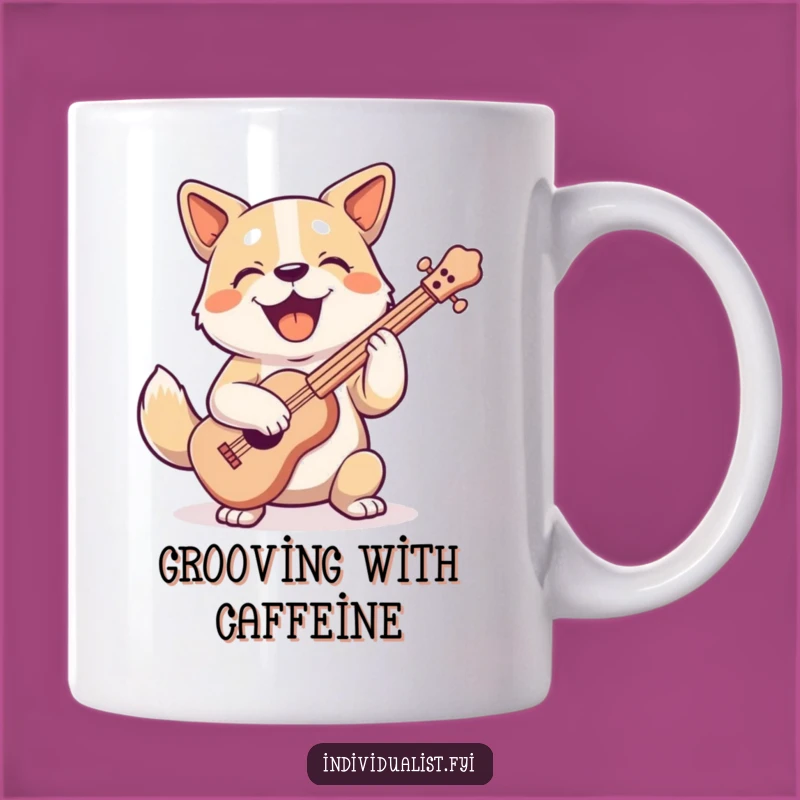 Funny Dog Musician Mug - Unique Instrument Character Hilarious Gift