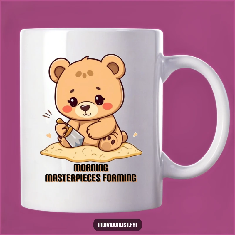 Funny Bear Sand Artist Mug - Determined Character Creative Gift