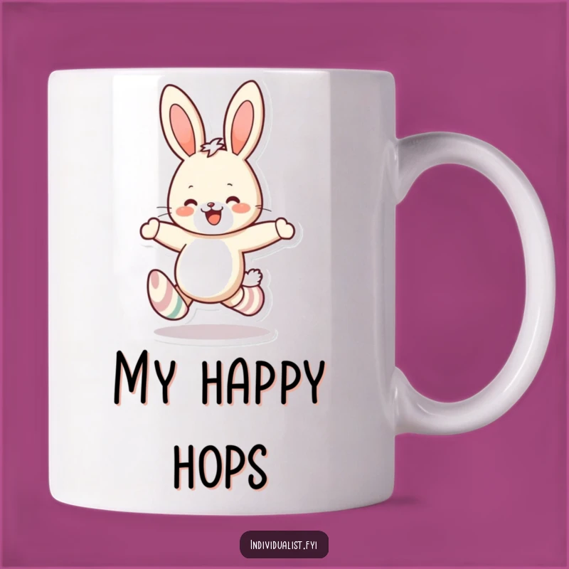 Funny Rabbit Mismatched Socks Mug: Joyful Skipping Hare Mug, Perfect Funny Gift