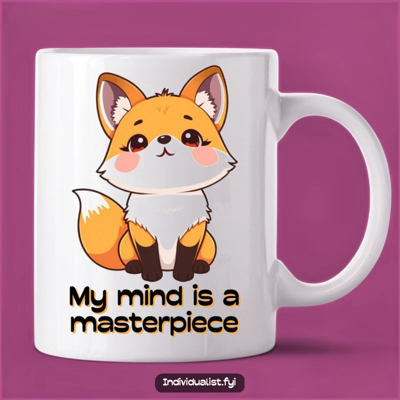 Funny Kaleidoscope Fox Mug: A Cheerful Art Gift for Fox Lovers