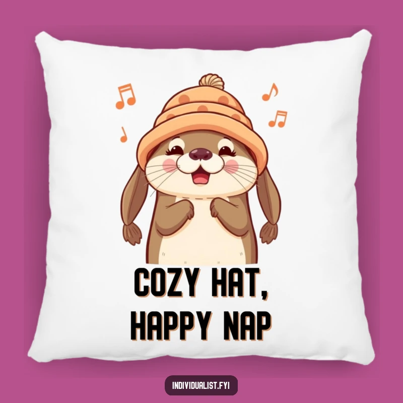 Funny Otter Hat Pillow: Cuddle Up with a Song Funny Gift!