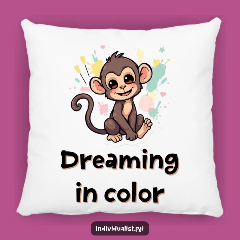 Funny Monkey Pillow - Cozy Abstract Art Accent Gift!