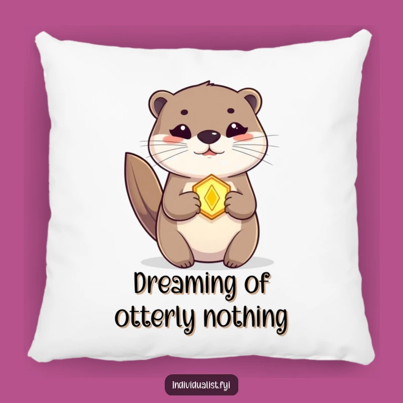 Funny Otter Amulet Pillow: Cozy Magic and Humor for Your Sofa