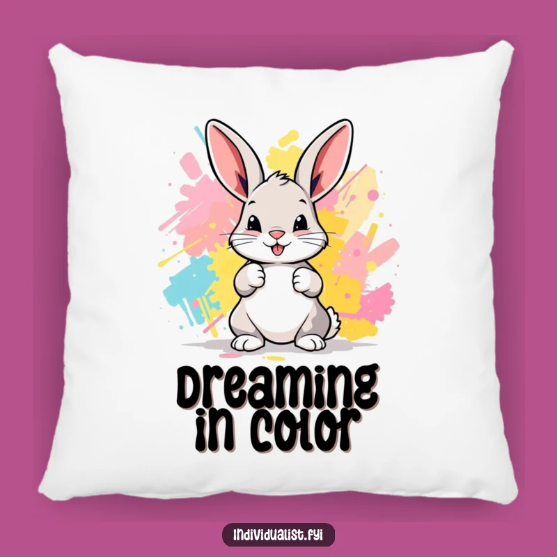 Funny Bunny Artist Pillow: Cuddle Up with Creativity Funny Gift!