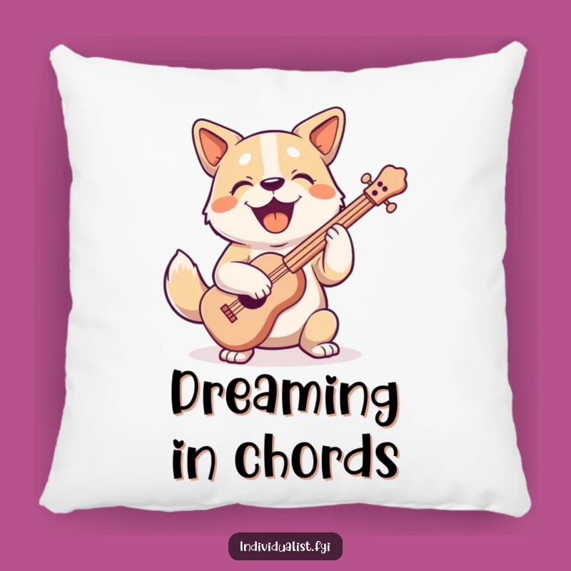 Funny Dog Music Lover Pillow - Comfy Character Accent Cushion