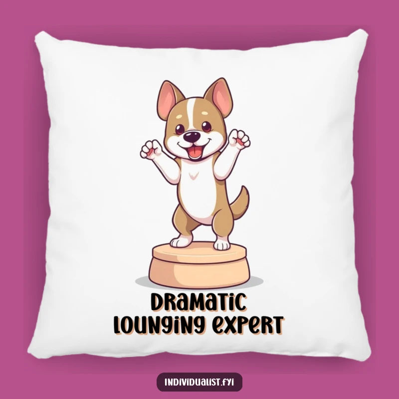 Funny Dog Pose Pillow: Cozy Canine Drama Cushion, Perfect Humorous Gift