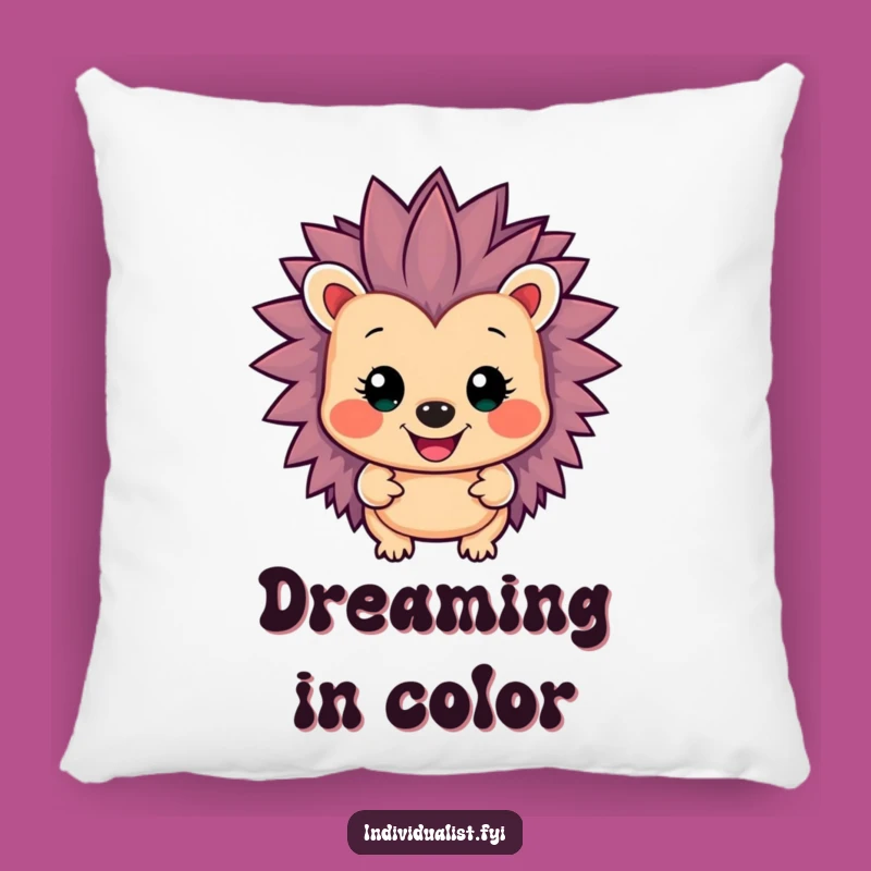 Funny Hedgehog Color Pillow - Comfy Character Accent Cushion