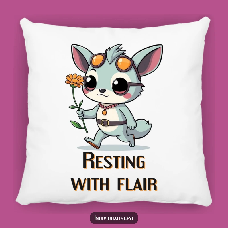 Funny Bold Creature Pillow: Daring Accessories & Flower Comfort, Cozy Funny Gift!