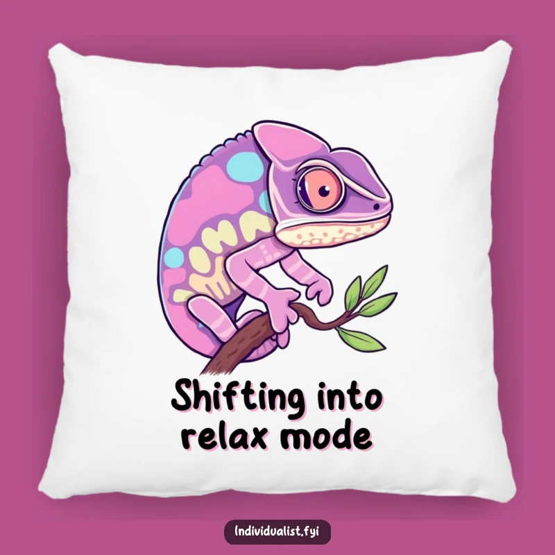 Funny Chameleon Pillow: Soft Pillow with Vibrant Chameleon, Cozy Accent Gift