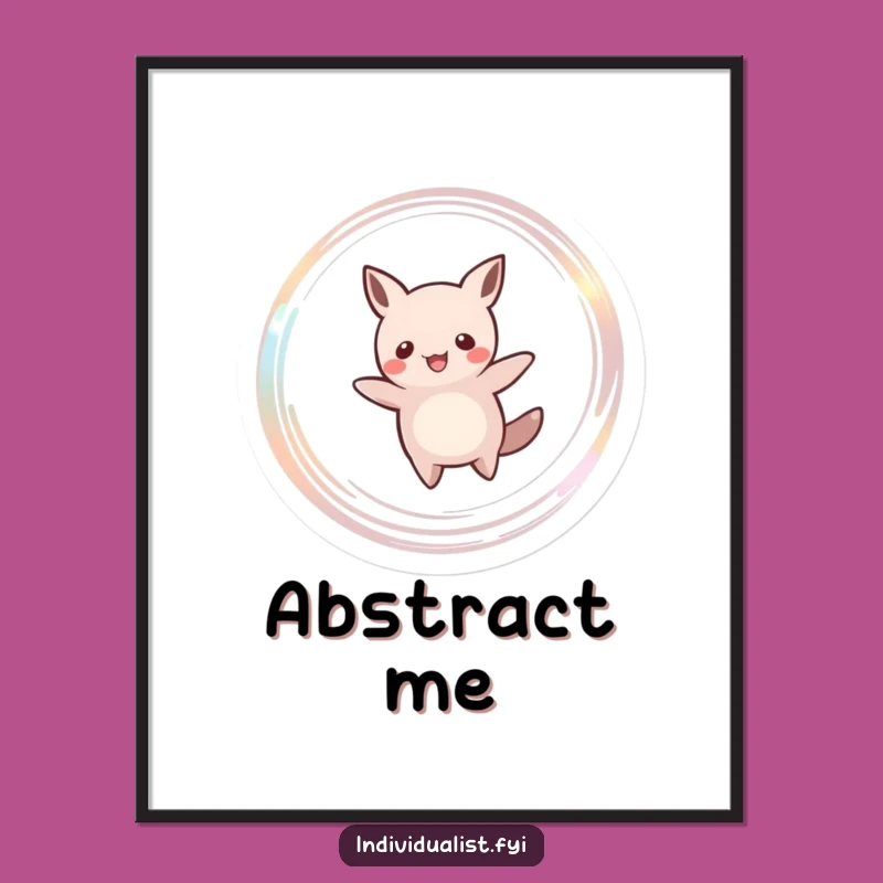 Funny Happy Creature Art: Shimmering Silhouette Spin, Instant Funny Gift Digital Download!