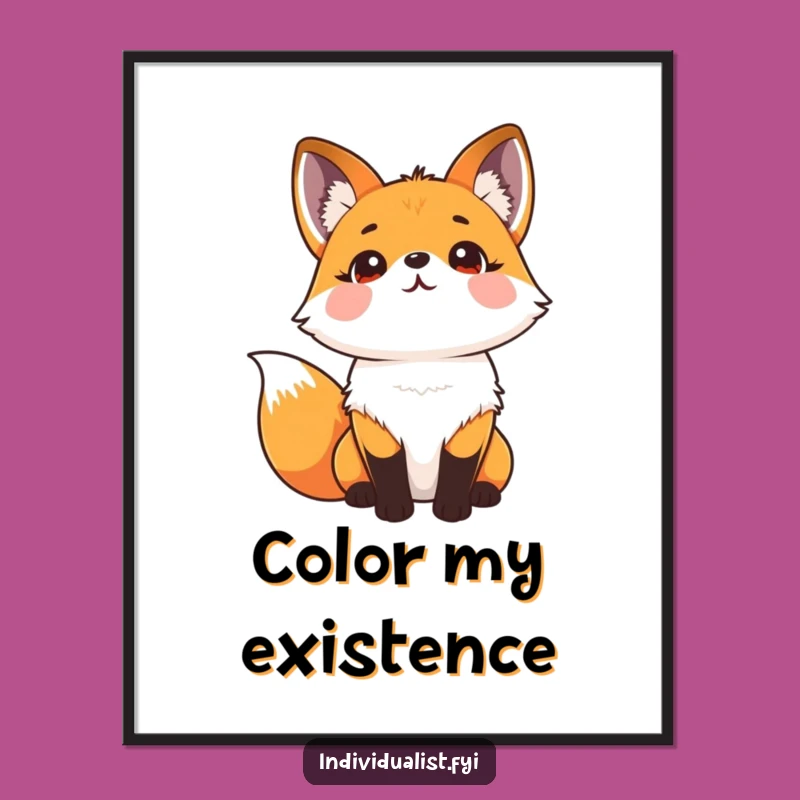 Funny Kaleidoscope Fox Digital Art: Instant Cheerful Wall Decor Gift