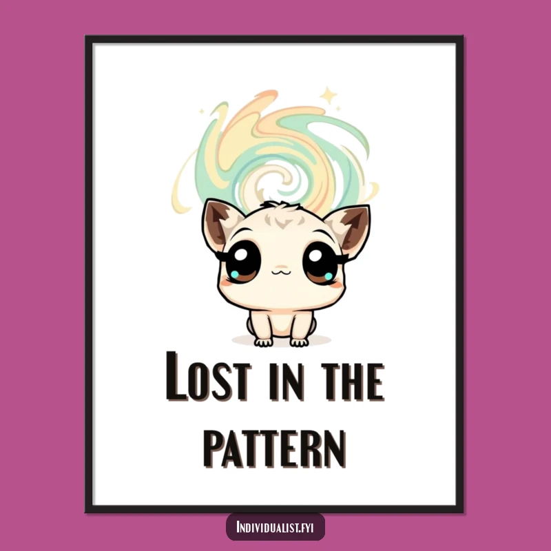 Funny Curious Creature Digital Art: Mesmerizing Wonder Decor, Instant Funny Gift for Walls!