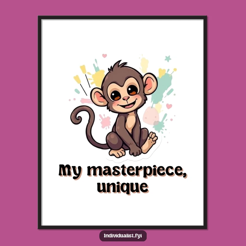 Funny Monkey Tail Painting Digital Art - Instant Joyful Decor Gift!