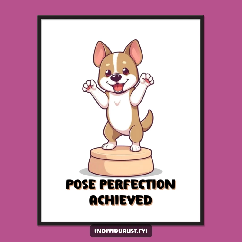 Funny Dog Pose Digital Art: Theatrical Canine Print, Instant Humorous Gift