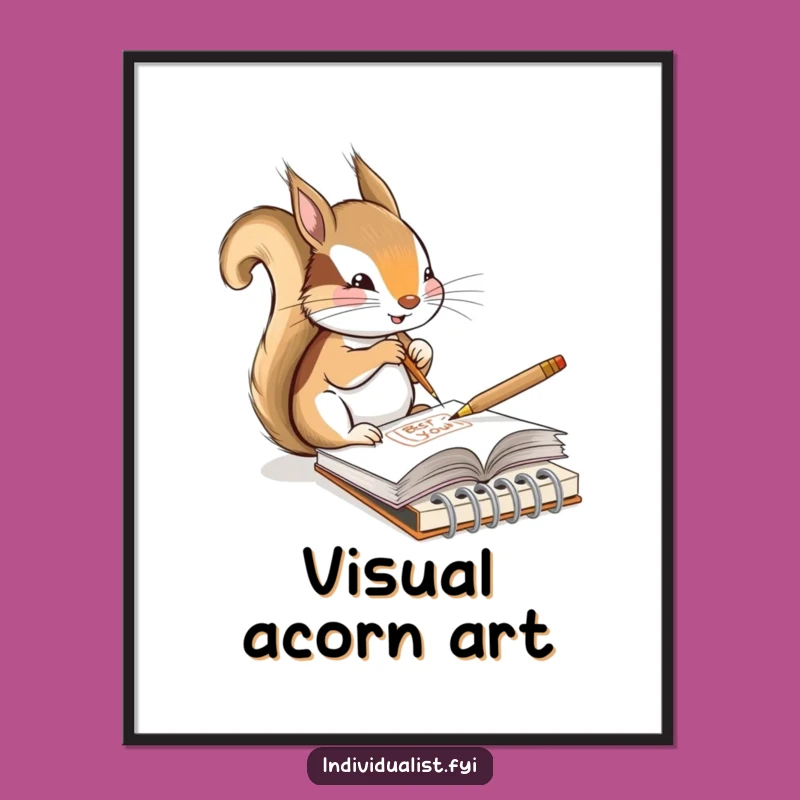 Funny Squirrel Artist Digital Print: Instant Creative Decor, Perfect Gift