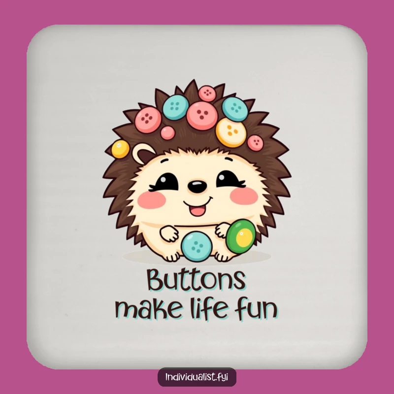 Funny Hedgehog Button Coasters: Giggling Protection for Tables and Cute Gift