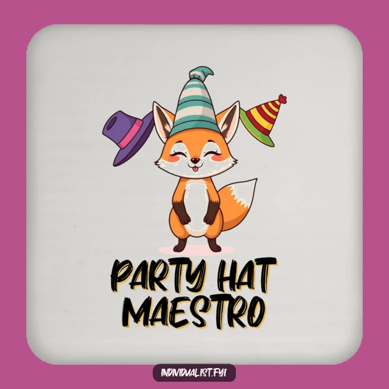 Funny Fox Juggling Drink Coaster: Protect Surfaces with Playful Charm, Perfect Gift