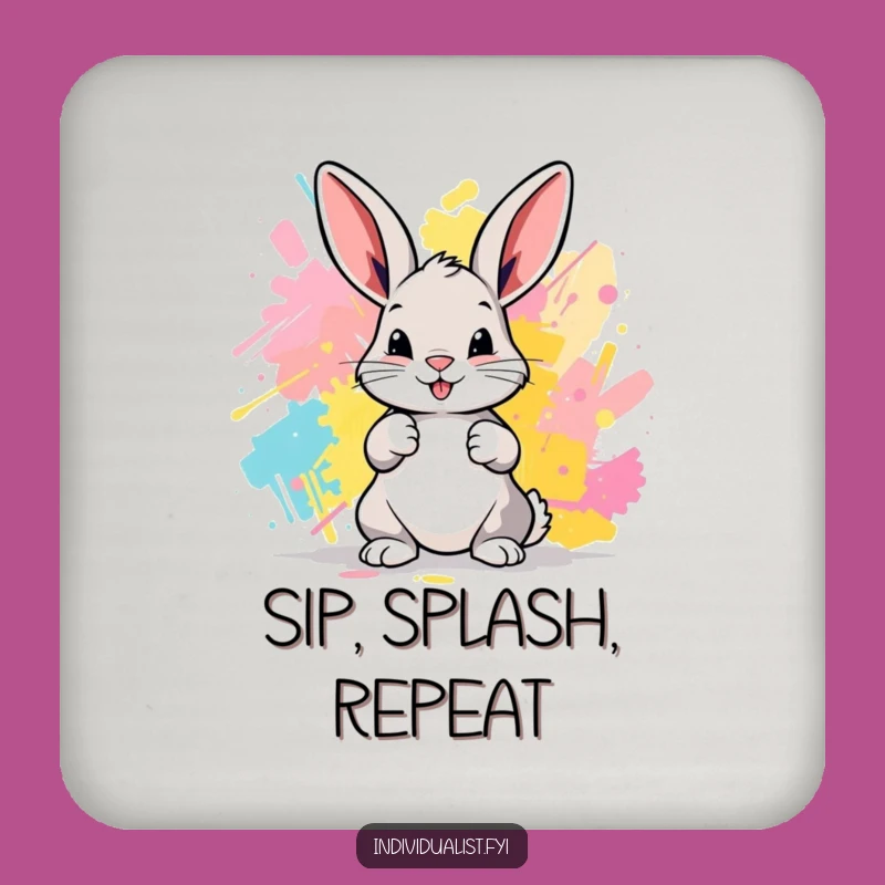 Funny Bunny Artist Coaster: Protect Surfaces Artfully Gift!