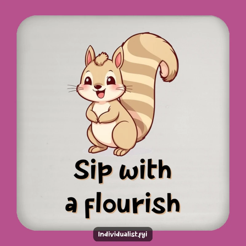 Funny Squirrel Tail Coasters: Tall Striped Protection for Tables and Cheerful Gift