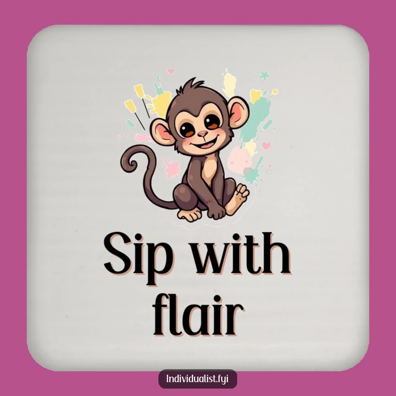 Funny Monkey Art Coaster - Protect Surfaces with Primate Pizzazz!