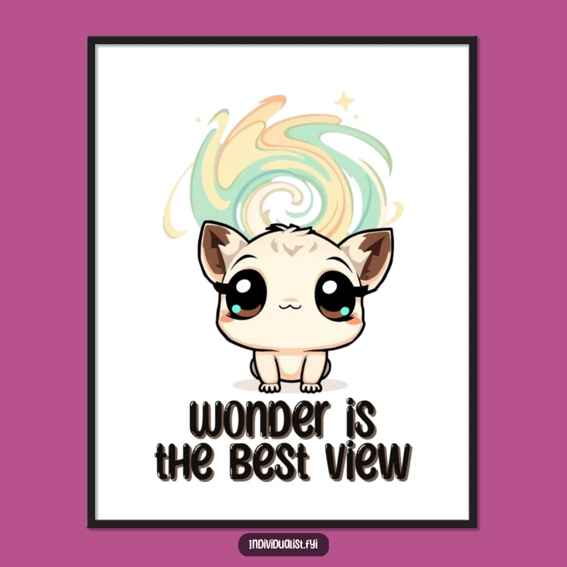 Funny Curious Creature Poster: Mesmerizing Wonder Art, Unique Funny Gift for Decor!