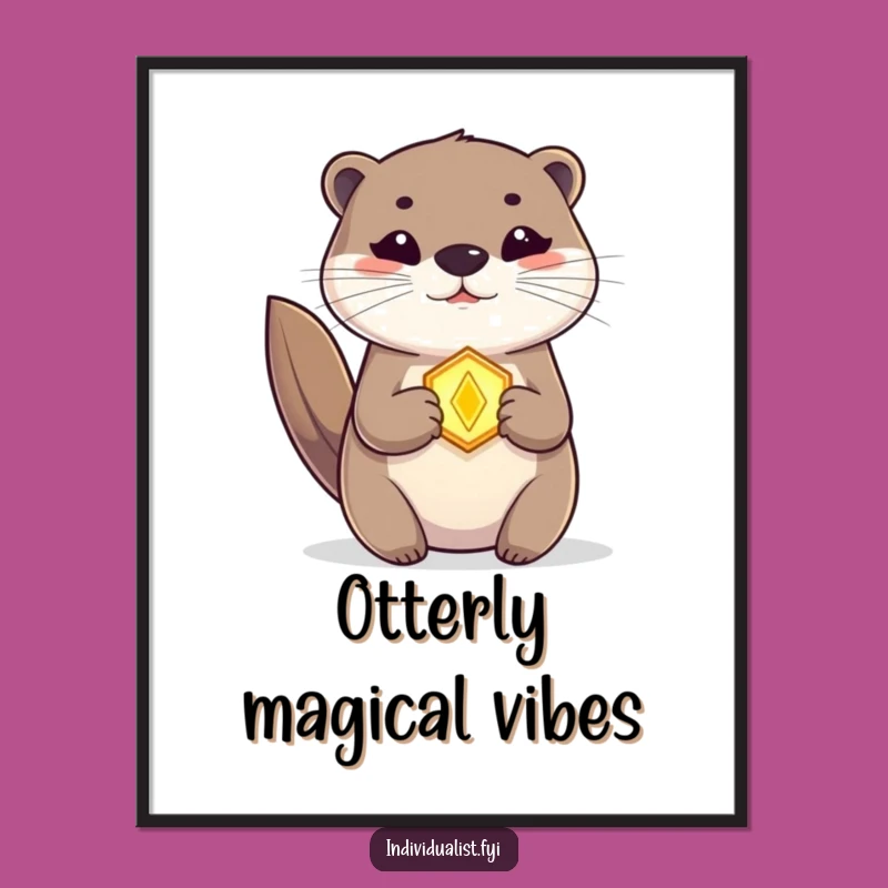 Funny Otter Amulet Poster: Enchanting Art for Walls, a Hilarious Gift